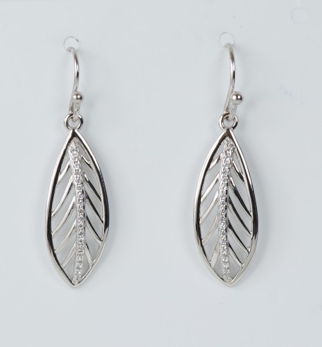 Sterling Silver Leaf Drop Earring